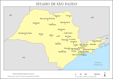 Mapa Do Estado De São Paulo Baixar Mapas