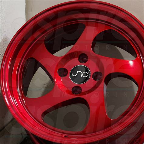 16x8 Jnc 034 4x100 25 Candy Red Wheels Rims Set 4 73 1 Wheels