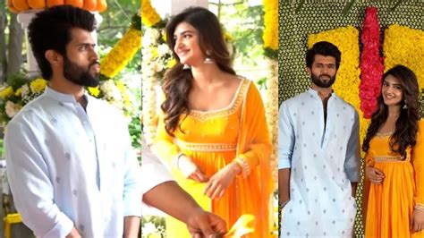 Vijay Deverakonda And Sreeleela Visuals Vd Pooja Ceremony