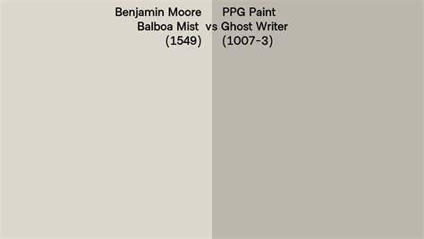 Benjamin Moore Balboa Mist 1549 Vs PPG Paint Ghost Writer 1007 3