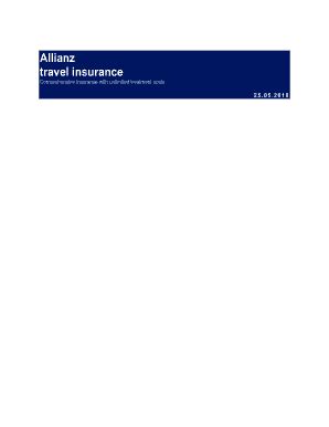 Fillable Online Allianz Global Assistance Travel Insurance