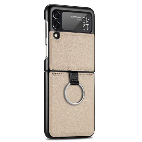 Buy Luxury Anti Dust Finger Ring Leather Case For Samsung Galaxy Z Flip