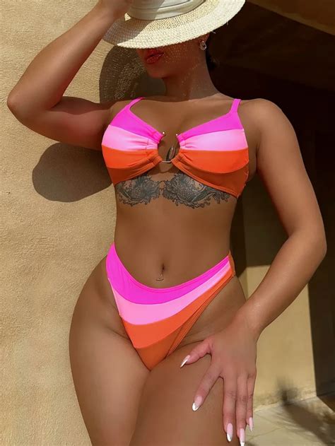 Colorful Bikini For Small Bust Modish Female