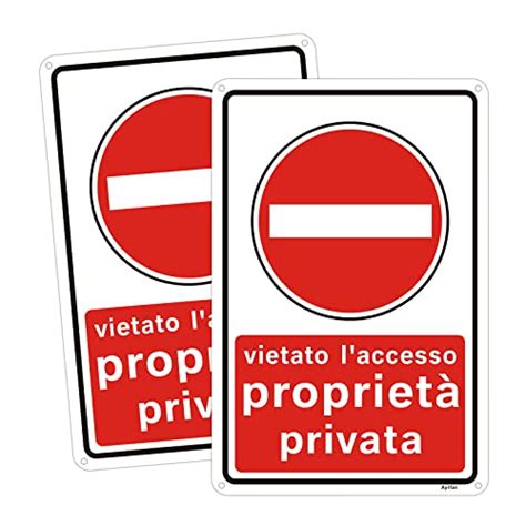 Pz Cartello Propriet Privata Divieto Di Accesso Metallo X Cm