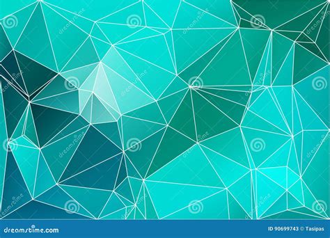 Turkooise Groene Geometrische Achtergrond Met Netwerk Vector