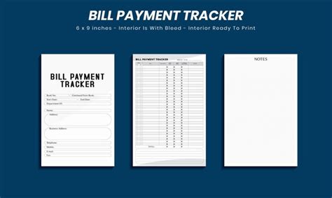 Premium Vector Bill Payment Tracker Logbook Kdp Interior Log Book Design