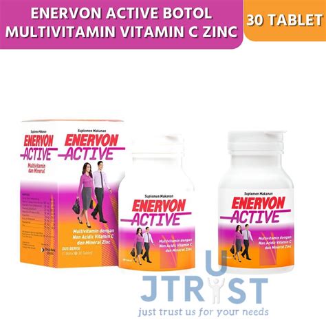 Jual Enervon Active Botol Multivitamin Vitamin C Zinc Tablet