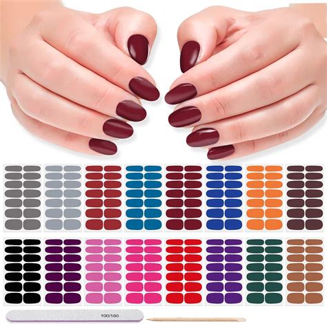 Amazon Danneasy Sheets Full Nail Wraps Bright Solid Color Nail