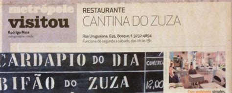 Cantina Do Zuza Cantina Do Zuza é Notícia No Jornal Metrópole