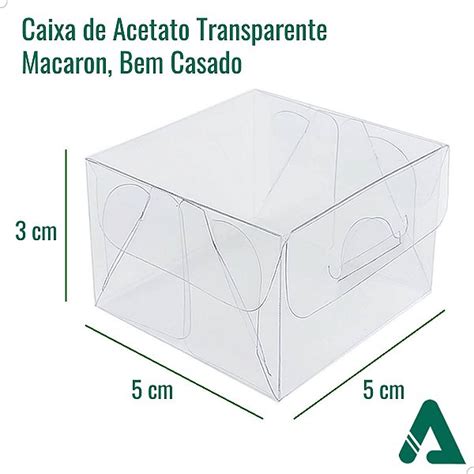 Caixa De Acetato Para Macaron Bem Casado P O De Mel Px X X Cm