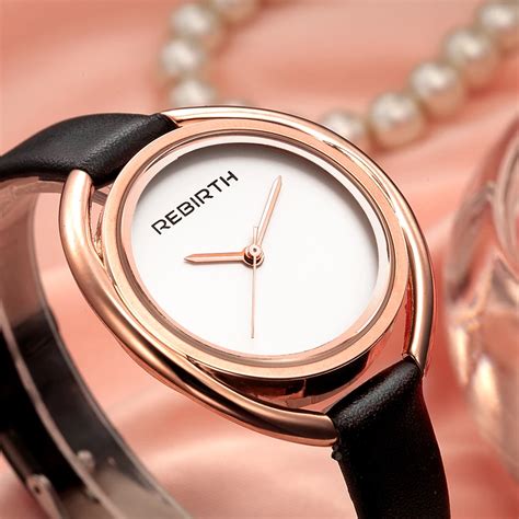 Fashion Rebirth Brand Women T Clocks Luxury Quartz Leather Strap