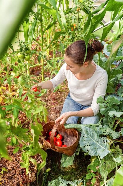 Concepto de jardinería y agricultura mujer joven trabajadora agrícola