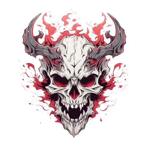 AI generated Cool skull illustration for your t-shirt design 36628023 PNG