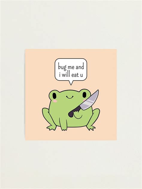 Cute Frog With A Knife Photographic Print For Sale By Electricfangs Redbubble