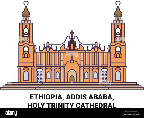 Ethiopia Addis Ababa Holy Trinity Cathedral Travel Landmark Vector