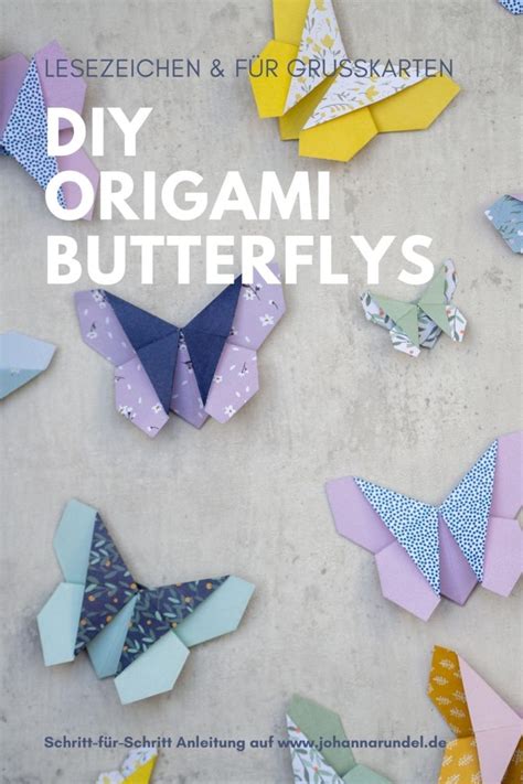 Diy Origami Schmetterling Als Lesezeichen Und F R Fr Hlings Gru Karten