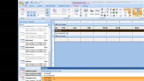 Creating Continuous Forms In Microsoft Access Youtube