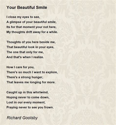 Your Beautiful Smile Your Beautiful Smile Poem By Richard Goolsby