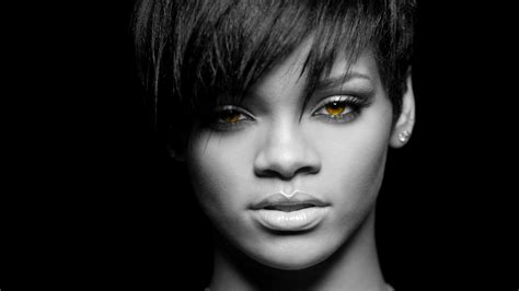 Wallpaper Face Model Eyes Black Hair Bangs Nose Head Rihanna