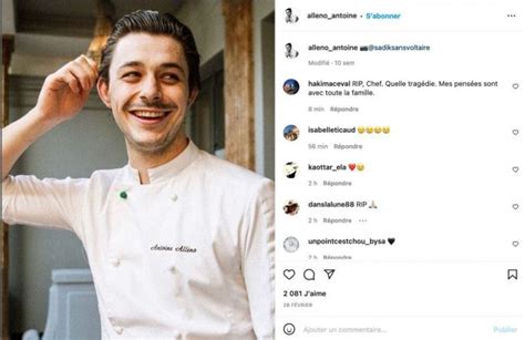 Mort D Antoine All No Top Chef Rend Un Vibrant Hommage Au Jeune Homme