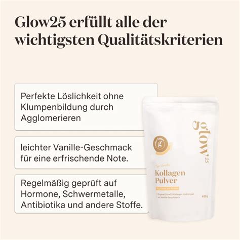 Glow25 Collagen Pulver Vanille Premium Kollagen Hydrolysat 450 G