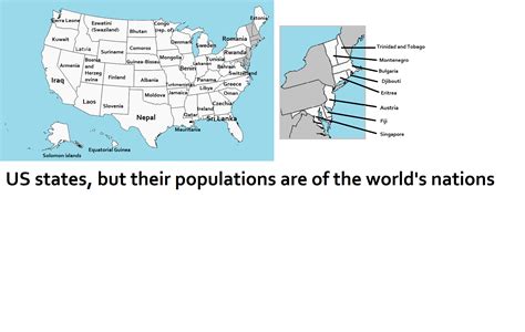 Map of US states, but each state's population is corresponding to a ...