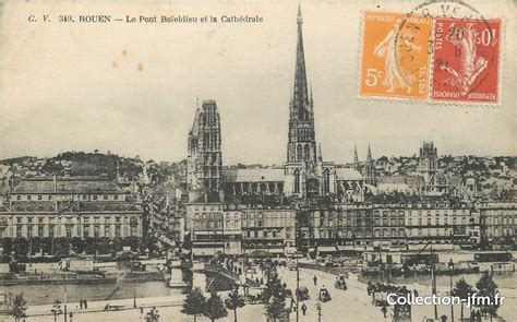 CPA FRANCE 76 Rouen le pont Boïeldieu et la Cathédrale 76 seine