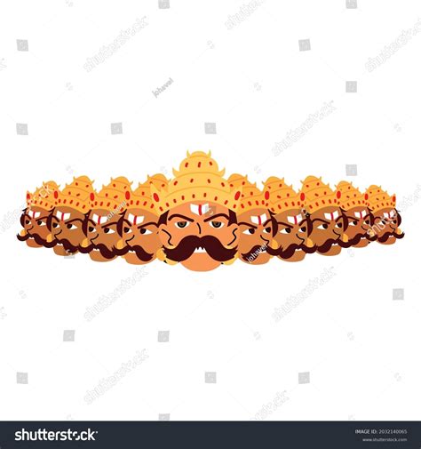 Ravana Ten Heads Hindu Character Stock Vector (Royalty Free) 2032140065 | Shutterstock