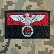 Нашивка червоно-чорний прапор з орлом і Тризубом