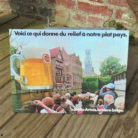 Ancien carton pub Stella ARTOIS la Bière belge Mille Trésors