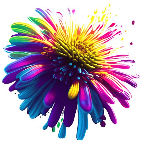 Prachtige Kleurrijke Paint Splash Aster Afbeelding Creative Fabrica