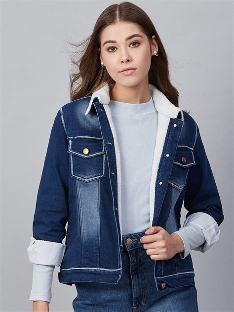 Buy Stylestone Women Navy Blue Solid Denim Jacket Jackets For Women 12942434 Myntra