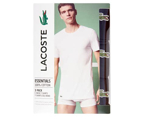 Lacoste Men S Essentials Cotton Crew Neck Tee T Shirt Tshirt 3 Pack