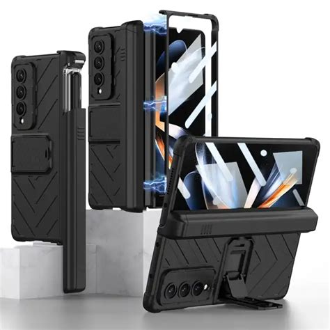 Gkk Integrated Magnetic Armor Flip Phone Case With Pen Box For Samsung Galaxy Z Fold4 Smart