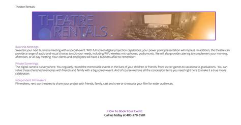 Theater Rentals At Canyon Meadows Cinemas