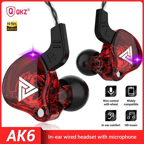 Qkz หูฟัง Ak6 Earphone Sport Earbuds Stereo With Hd Mic ระดับเสียง Hi