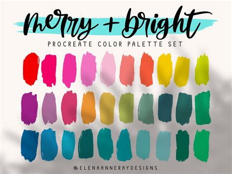 Merry & Bright Color Palette Bundle | Four Procreate Color Palettes ...