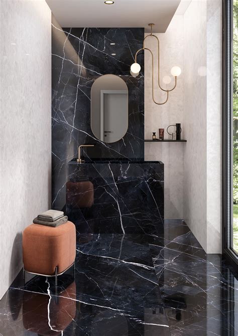 Black Calacatta Natural Is A Black Italian Porcelain Tile