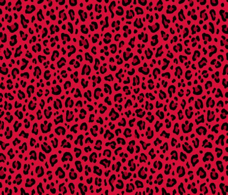 Leopard Print In Cherry Red Medium Fabric Spoonflower Leopard