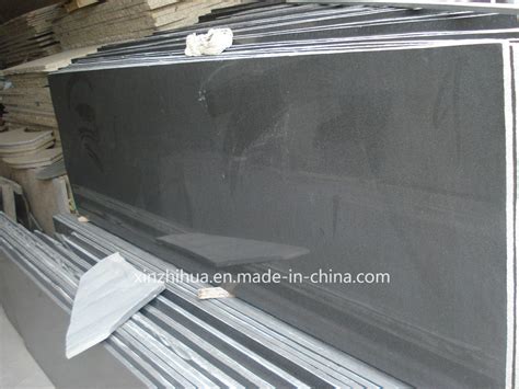 China Black Mongolia Black Granite Polished Flamed Honed Granite Slab