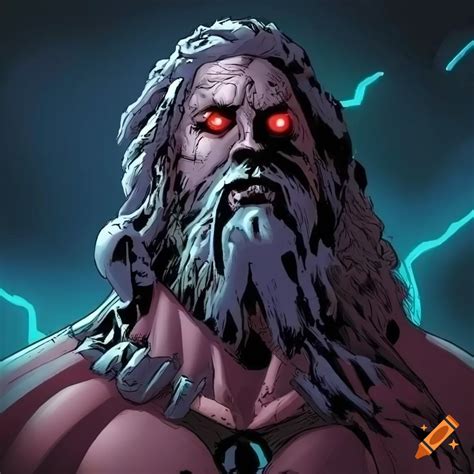 Zeus In A Dark Sci Fi Comic Style On Craiyon