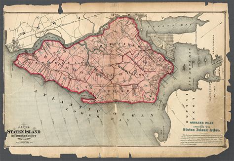 Staten Island Map 1874 Photograph By Phil Cardamone Fine Art America