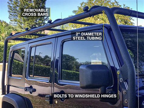 Barricade Roof Rack Textured Black 07 18 Jeep Wrangler Jk 4 Door Barricade