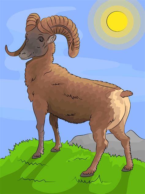 Mountain Bighorn Sheep Free Stock Illustrations Creazilla