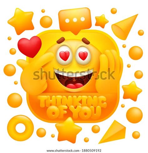 Thinking You Web Stickeryellow Emoji Character Stock Vector (Royalty Free) 1880509192 | Shutterstock