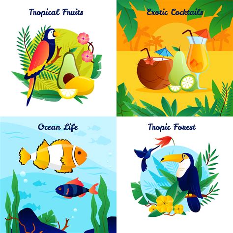 tropical design concept set  vector art  vecteezy