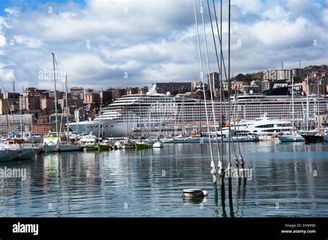Big Cruise Ship In Genoa Italy Stock Photo Alamy