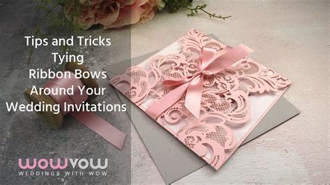 How To Tie A Ribbon Bow Around Your Diy Wedding Invitation Youtube