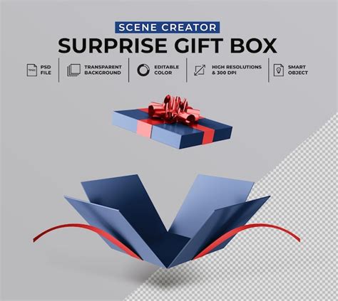 Rendu 3d De La Boîte Cadeau Surprise Ouverte Pour La Maquette Du