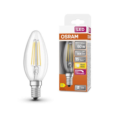 OSRAM Classic LED Kaars E14 5 5W 827 Filament Dim Lampen24 Nl